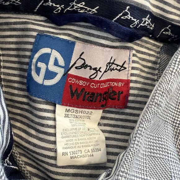 Vintage Wranglers George Strait 3xl Gray Micro Gingham Button Down - Picture 5 of 8